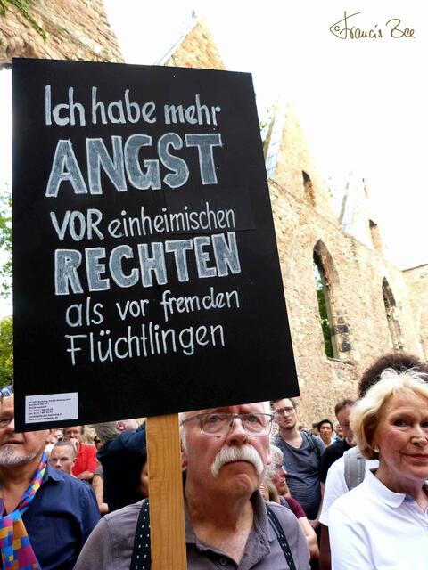 Demonstrant gegen Rechts