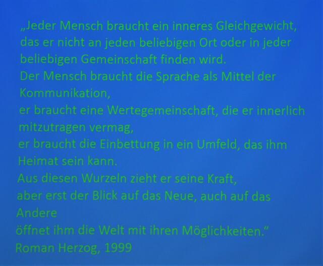 Mit diesem Beitrag von dem ehemaligen Bundespräsidenten Roman Herzog schloss Herr Brinkmann -Frisch