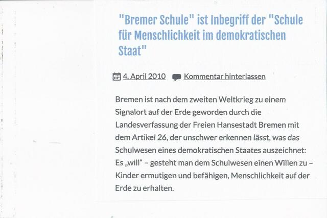 "Bremer Schule" im Wind der Veränderung