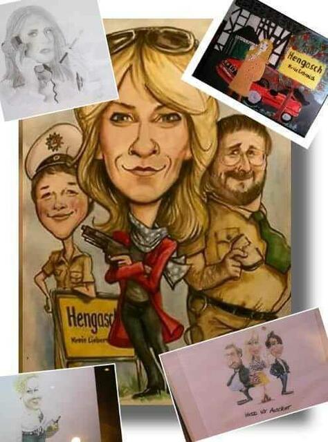Alles Bilder und Karikaturen die auf den Fantrffen zu "Mord mit Aussicht" von Margot Zimm für den Tierschutz versteigert wurden.     (Künstler waren.... Tagwercher, Kramp, van Langen, Schwacke)