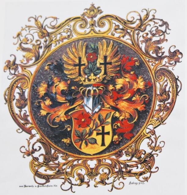 Familienwappen von Meister (Quelle: Buch 'Plausdorf von seinen Ursprüngen bis zur Gegenwart')