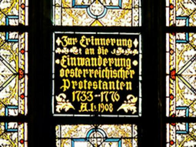 „Landlerfenster“ in der evangelischen Stadtpfarrkirche von Hermannstadt zum Gedenken an die Einwanderung der Landler &gt; https://de.wikipedia.org/wiki/Landler_%28Protestan... (Foto: Stefan Bichler - wie vor) | Foto: wie vor