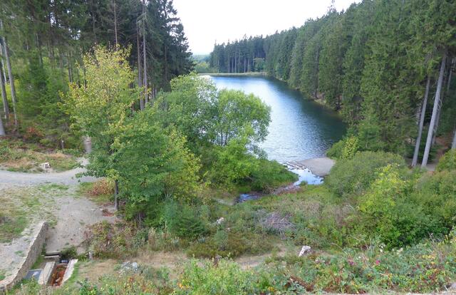 Vorne links ist der Zufluss zu sehen.