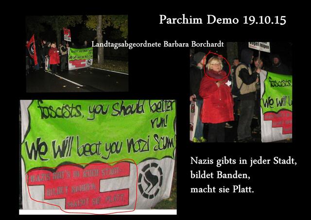 Hier noch ein ehemaliges SED Kader , untergekommen bei den Linken, dann Vorsitzende im Petionsusschuss, neben einem Banner, dass dazu aufruft, Banden zu bilden. Herr Dr. Trepsdorf von den Linken befindet sich also in guter Gesellschaft.
