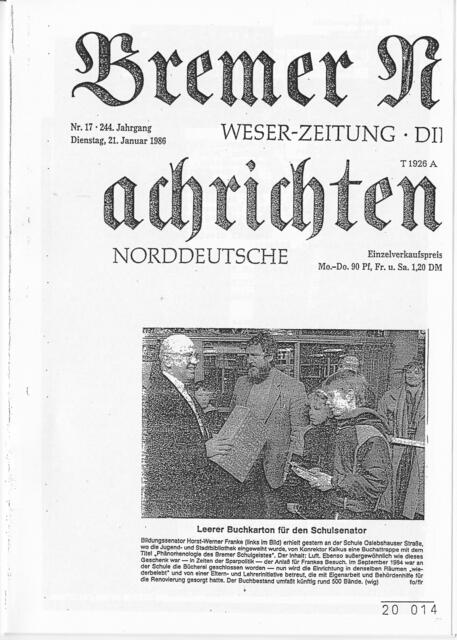 Seite 5 aus "Dokumente zur Geschichte des Bremer Schulgeistes" | Foto: BREMER NACHRICHTEN