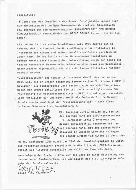 Seite 2 aus "Dokumente zur Geschichte des Bremer Schulgeistes"