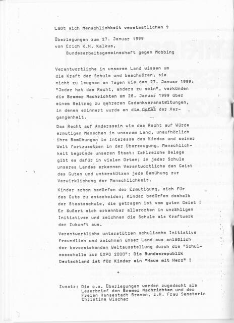 Seite 10 aus "Dokumente zur Geschichte des Bremer Schulgeistes"