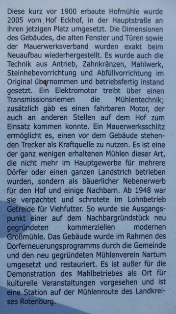 Info zur Motormühle in Nartum