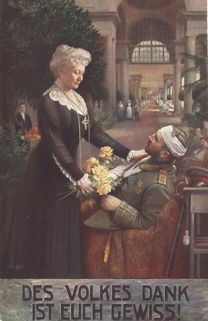 Nach Beendigung des Krieges wurde sich zwar um die Kriegsversehrten gekümmert. Doch die Mittel dazu waren in Deutschland bescheiden. Ein Beinamputierter bekam z. B. als Rollstuhl ein Brett mit Rollen. Die "Kriegszitterer", eine psychische Krankheit, entstanden durch anhaltendes Tommelfeuer, wurden zunächst als Simulanten abgetan, die sich vor der Arbeit drücken wollten.