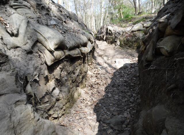 Es war eine Schauanlage, die den Zivilisten den bis dahin nicht gekannten Stellungskrieg mit den Schützengräben verdeutlichen sollte. Die Einnahmen kamen Kriegsveteranen und Witwen zugute. (Leider verfällt die Anlage heute.)