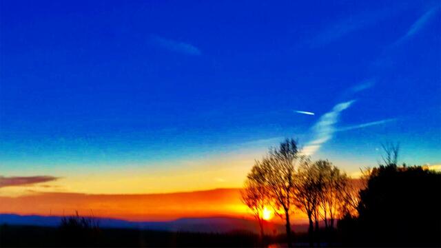 20. Oktober 2018. Abendhimmel bei der Ankunft in Bad Griesbach Therme.
