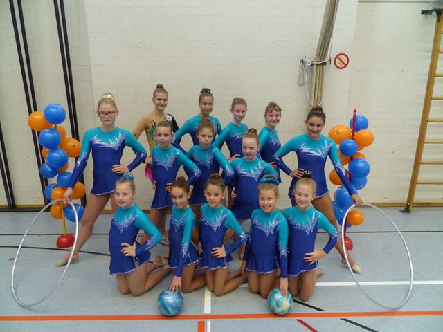 Alle Gersthofer Gymnastinnen beim Landesentscheid 2018 in Göggingen