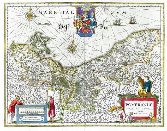Herzogtum Pommern Historische Karte aus dem 17. Jahrhundert > Gemeinfrei > https://de.wikipedia.org/wiki/Datei:Pomeraniae_Ducatus_Tabula.jpg | Foto: wie vor