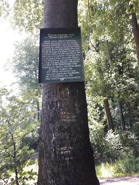 altes Hinweisschild Taternpfahl