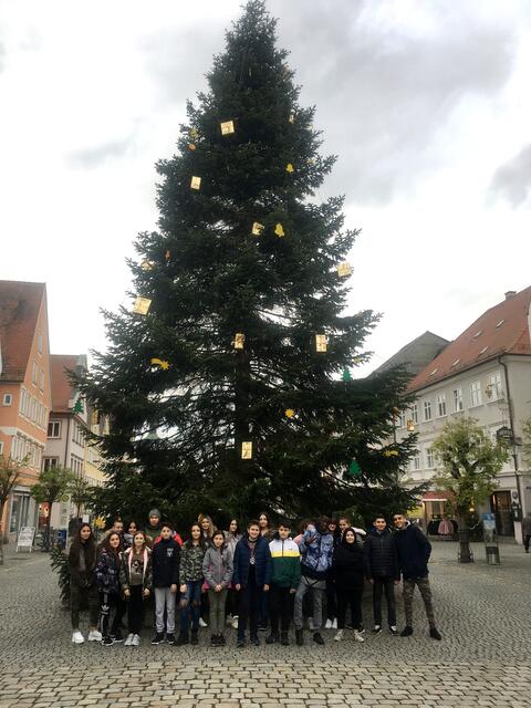 90 Kinder der Montessori-Schule Günzburg und der Maria-TheresiaMittelschule Günzburg fertigten die Sterne, Tannenbäume, Glocken usw. aus Holz für den Christbaumschmuck an. Vertreter der Schülerschaft zeigten nun das Ergebnis. | Foto: Stefanie Remmele/ Stadt Günzburg