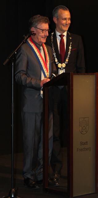Die beiden Bürgermeister Jean-Michel Bernier und Roland Eichmann. Foto: R. Nägele.