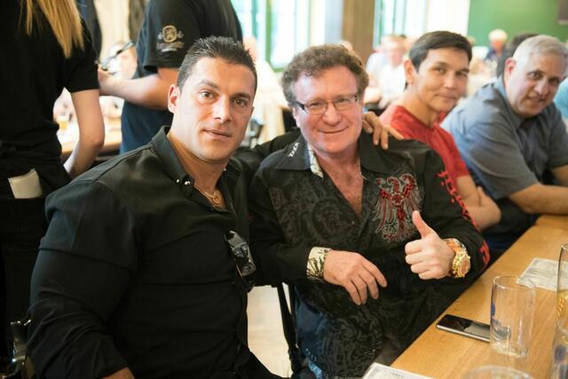 Welcome Party im UNIONS BRÄU Haidhausen am Freitag vor dem Event - Silvio Simak UK, Dr. Robert Goldman USA, Don Wilson USA, GM Keyvan Dehnad Iran