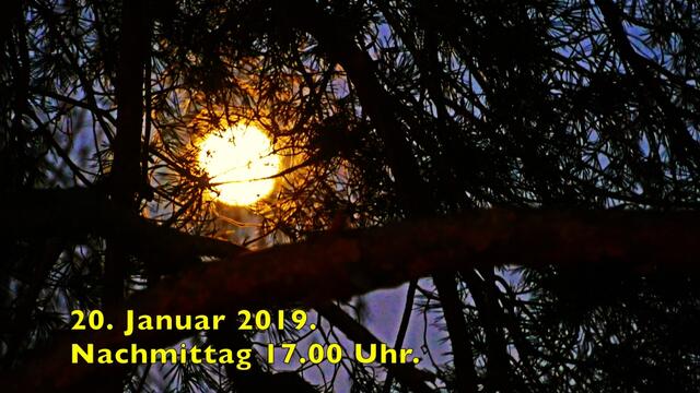 21. Januar 2019. Mondfinsternis und Blutmond in Hannover.