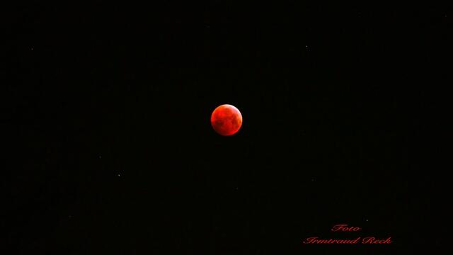21. Januar 2019. Mondfinsternis und Blutmond in Hannover.