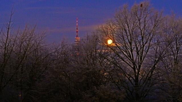 21. Januar 2019. Mondfinsternis und Blutmond in Hannover.