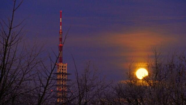 21. Januar 2019. Mondfinsternis und Blutmond in Hannover.