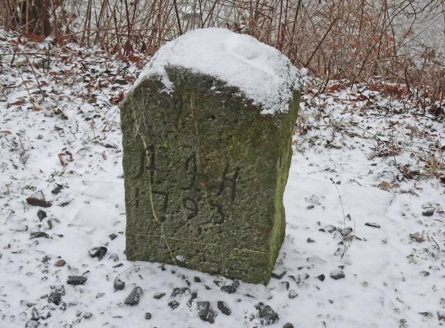 alter anhaltinischer Grenzstein am Kleinem Siebersteinsteich