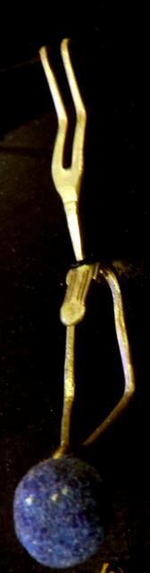 "Kugeltaucher" modifizierte Silbergabel mit Azuritkugel (mistöhr)