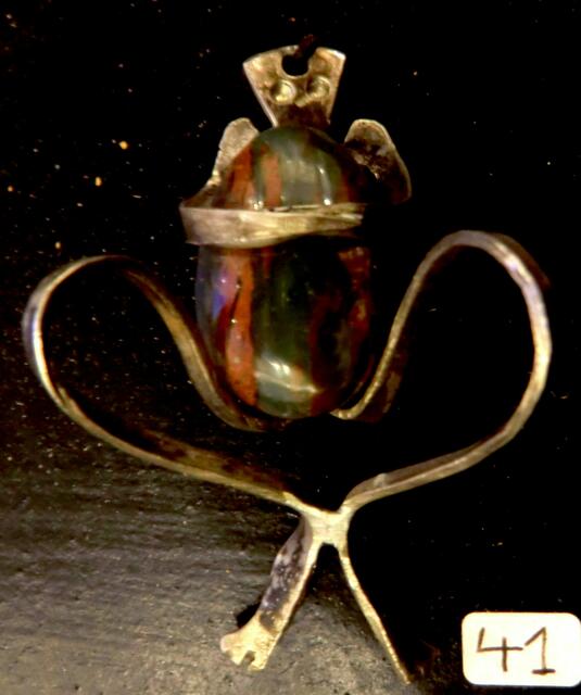 " der Besitzende" modifizierter Silberlöffel mit Moosachat (mistöhr)