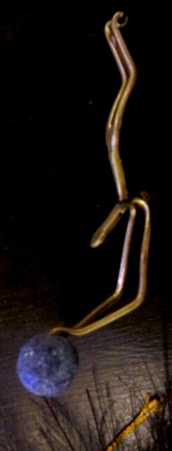 "Kugeltaucher" modifizierte Silbergabel mit Azuritkugel (mistöhr)