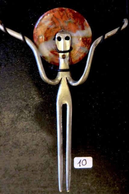 Der " Gaucho" aus modifizierter Silbergabel mit Karneolscheibe. Mi.stöhr