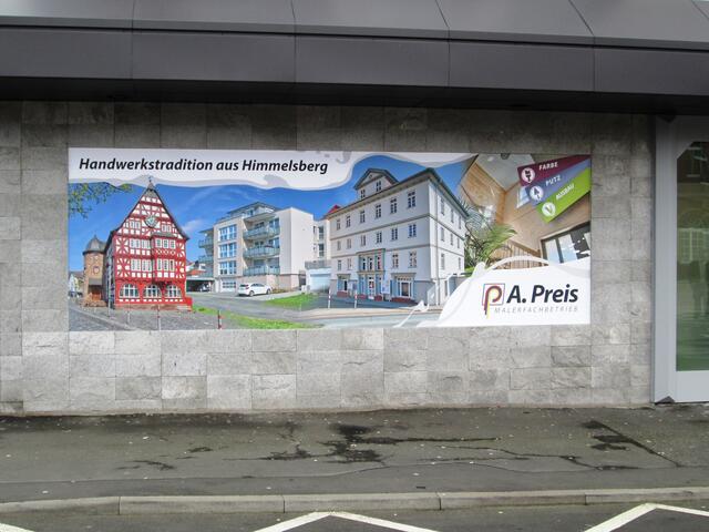 Eine gelungene Werbung einer Handwerksfirma aus dem Stadtteil Himmelsberg.