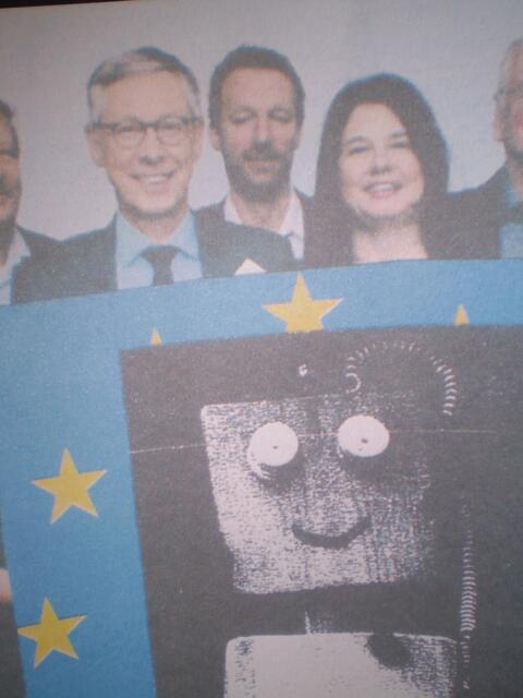 Europa-BAKI (Fotomontage: Pressefoto zur Kampagne "In Bremen leben -Europa wählen" aus dem Bremer Rathaus)