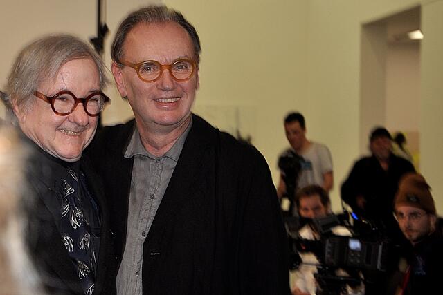 Kurator Jon Hendricks mit dem Direktor des Museums für bildende Künste Leipzig Alfred Weidinger.
