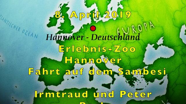 8. April 2019. Erlebnis-Zoo Hannover. Fahrt auf dem Sambesi.