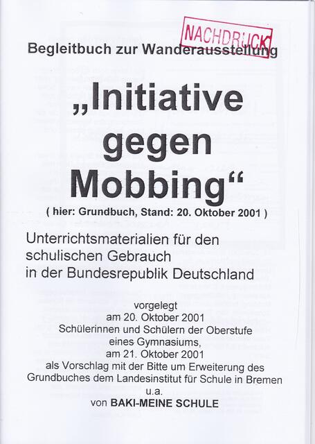 Seite 1 aus: Begleitbuch zur Wanderaustellung "Initiative gegen Mobbing"