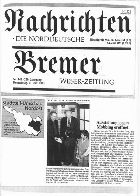 Seite 21 aus: Begleitbuch zur Wanderausstellung "Initiative gegen Mobbing"
