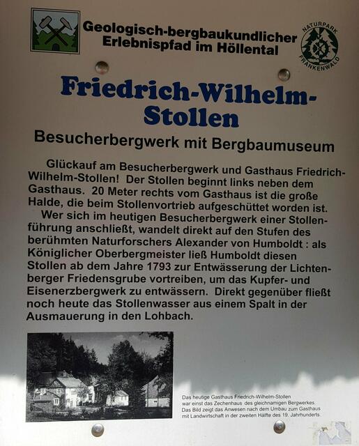 Infotafel am Friedr.-Wilhelm Stollen