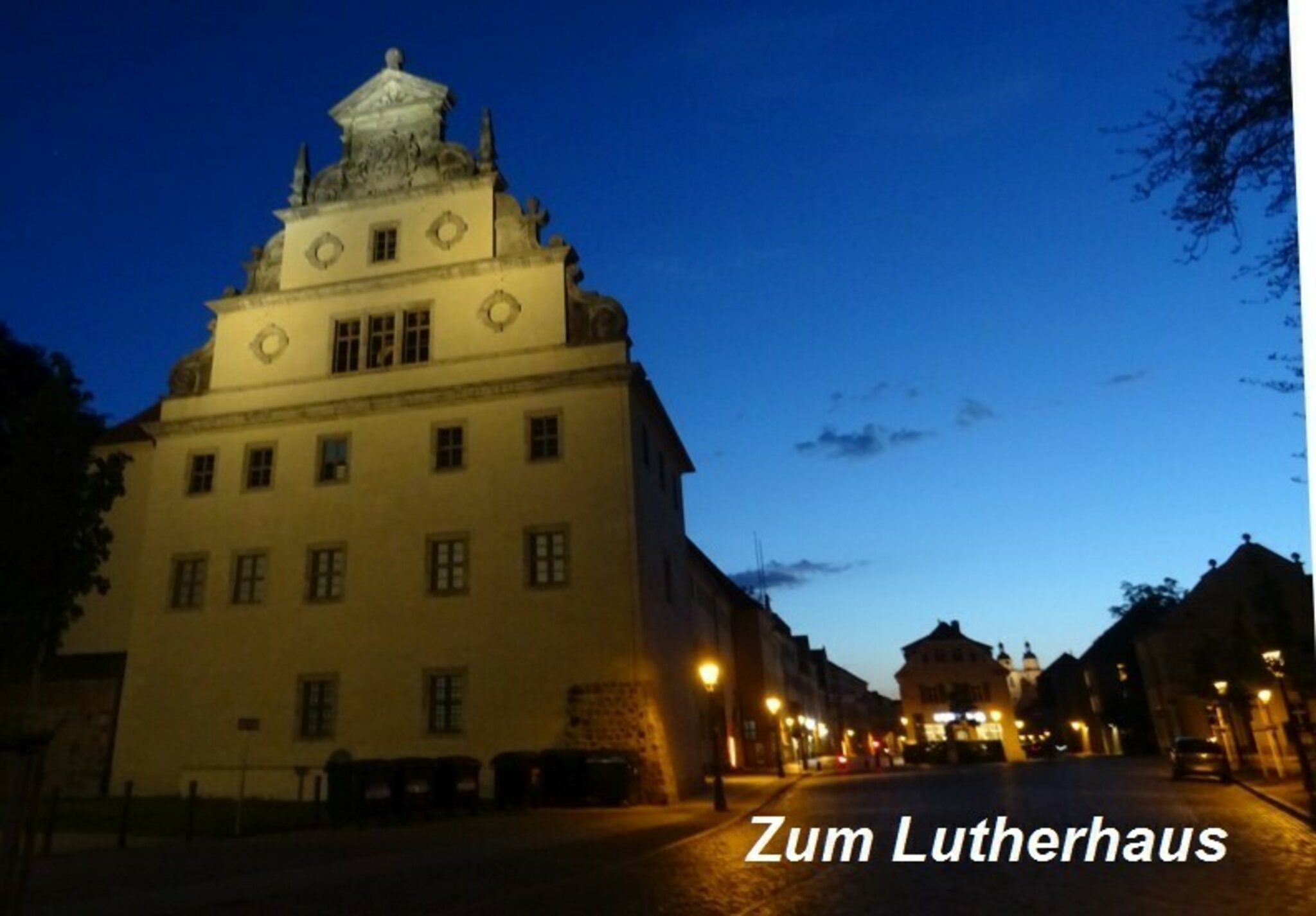 UNESCO Welterbe Wittenberger Lutherhaus/hof in den Abendstunden