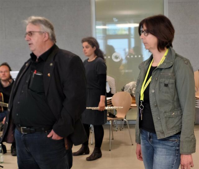 Begrüßung durch den Vorsitzenden Michael Fendt und die Organisatorin des Frühstücks Conny Kolb