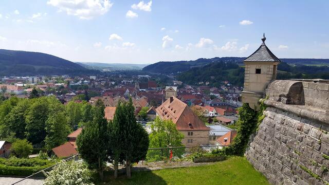 Blick von der Bastion I (Kunigunde) auf die Stadt Kronach