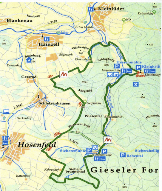 Die Wanderkarte mit der kompletten Mühlentour.