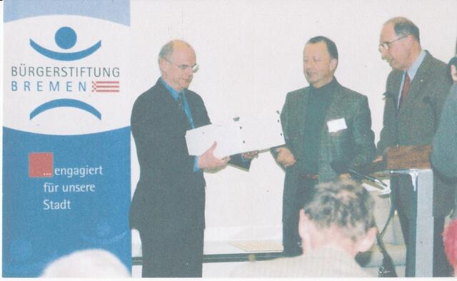 Übergabe der "Bremer Schatztruhe" am 13. Februar 2007 an Herrn Christian Weber, Präsident der Parlaments der Freien Hansestadt Bremen