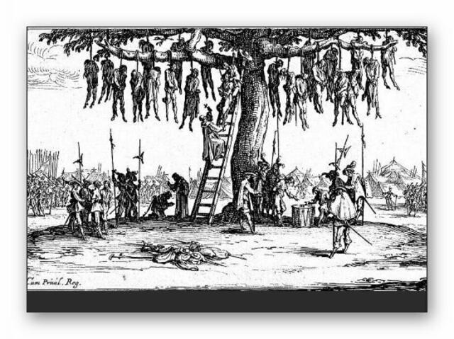 Kriegsgreuel "Hangman-Tree"Der Galgenbaum des Malers Jacques Callot zeigt das Leid der Bevölkerung | Foto: (Dieses Bild ist gemeinfrei und nicht urheberrechtlich geschützt)