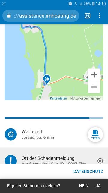 Fahrradpanne, Gehäuse des Nabendynamo ist gebrochen. Der Abschleppwagen des 24-h-Pannenservice des ADFC ist gleich da. Empfehlung: https://adfc-langenhagen.de/category/eintritt/