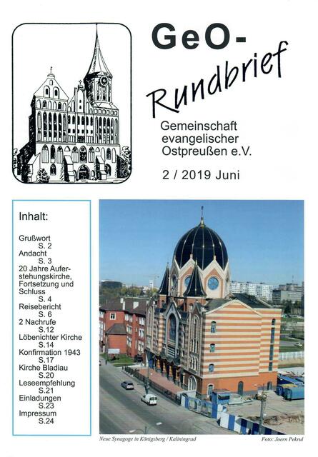 GeO  2 / 2019 - http://www.gemeinschaft-ev-ostpreussen.de/  | Foto: wie vor