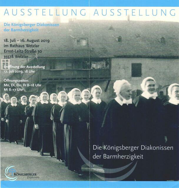 Ausstellung: "Die Königsberger Diakonissen der Barmherzigkeit" im Rathaus Wetzlar vom 18. Juli - 16. August 2019 - Eröffnung der Ausstellung 17. Juli 2019, 18 Uhr - Öffnungszeiten Mo. - Fr. 8 - 18 Uhr, Mi. nur bis 17 Uhr > https://www.myheimat.de/3037619  | Foto: Königsberger Diakonie