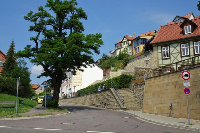 rechts der Aufgang zum Münzenberg