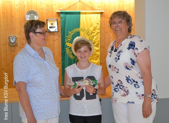 Phoebe Behre "Gut Ziel" Wettmar, 1. Platz Luftpistole, offene Klasse mit 179,7