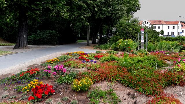Eingangsbereich: Das Naherholungsgebiet Lindengarten entstand auf dem Gebiet der ehemaligen schwedischen Befestigungsanlagen. Foto: Helmut Kuzina