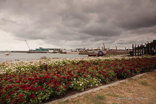 Strandpromenade mit Blick zum Hafen...